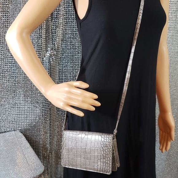 Grey Crocodile/ Snakeskin Adjustable Shoulder Bag - Picture 4 of 4